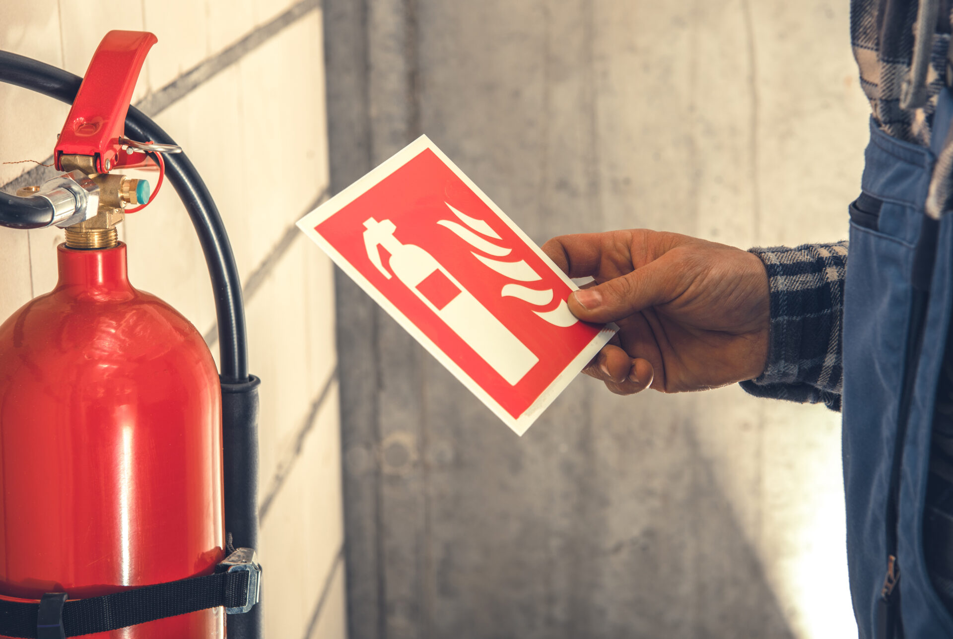 Pictogramme et extincteur incendie